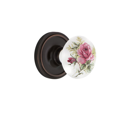 White Rose Interior Mortise Door Knob