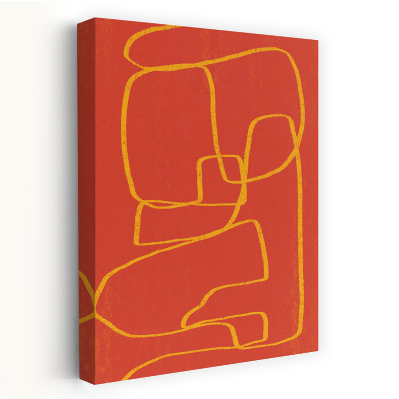 «Warm Abstract Lines», impression abstraite et audacieuse d'art mural contemporain, H 36 po x l 24 po