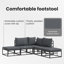  Garden Sofa Set With Cushion 6 Pcs Black Aluminium