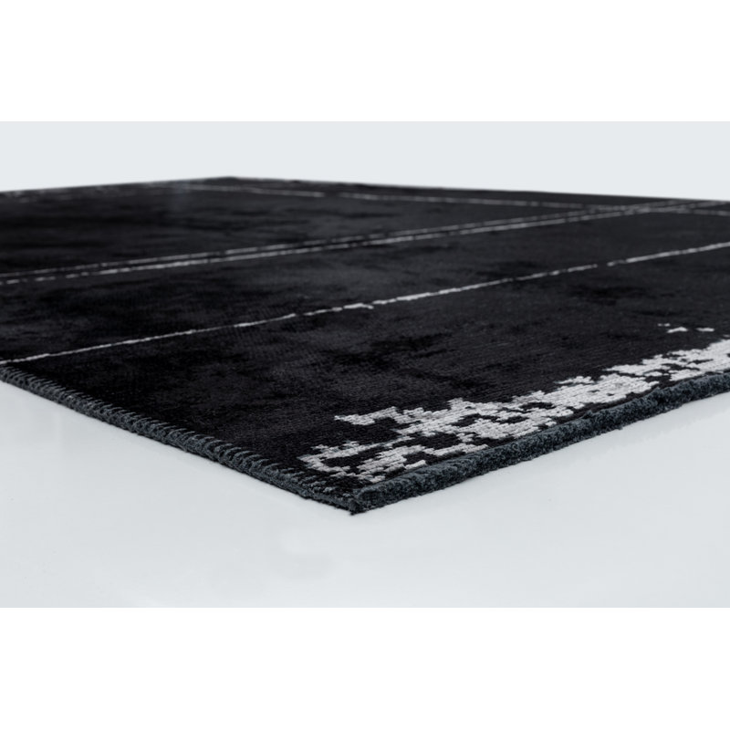 Rapture Gray/Black Abstract Luxury Area Rug, Rectangle 7'10" x 11'2"