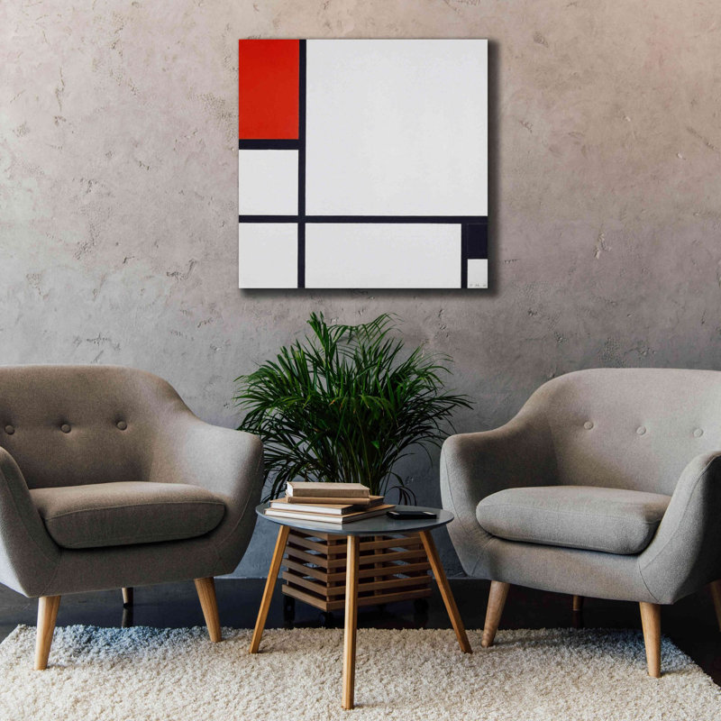 «Estis Composition No. I, with Red and Black», 1929 sur toile par Piet Mondrian, H 37 po x l 37 po x P 1,5 po