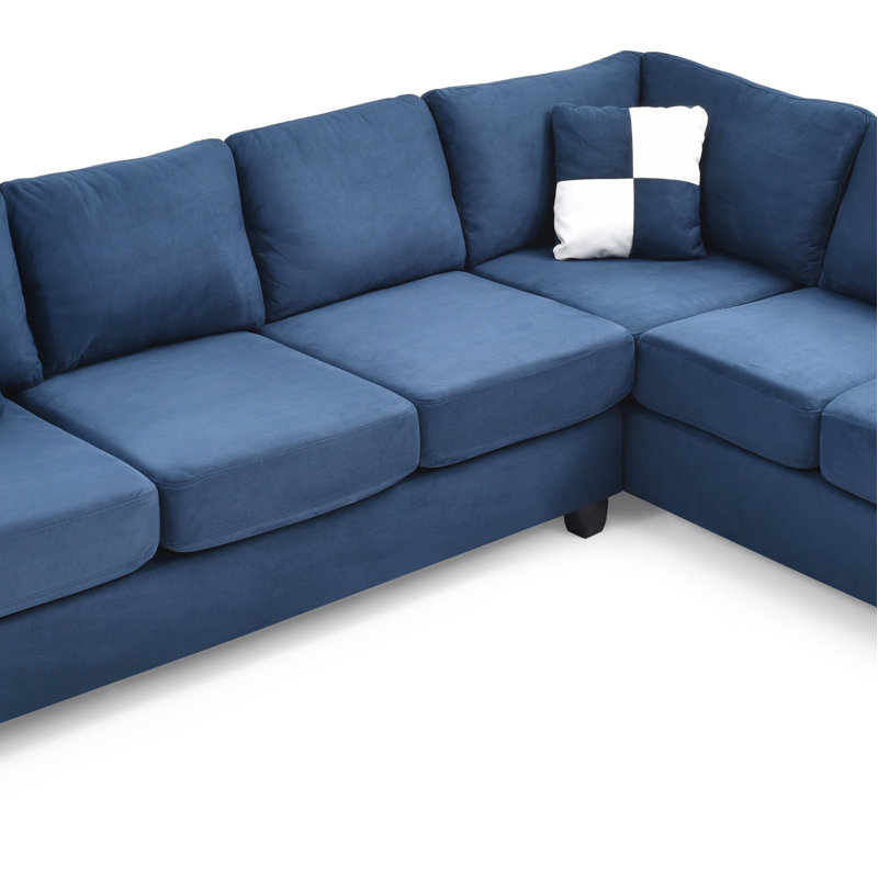 Canapé modulaire moderne pour le salon modulaire (sans repose-pieds), Microfibre bleu marine