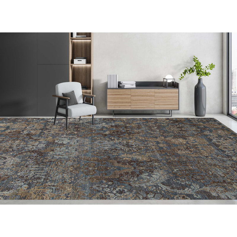 Mudra Wool Damask Area Rug
