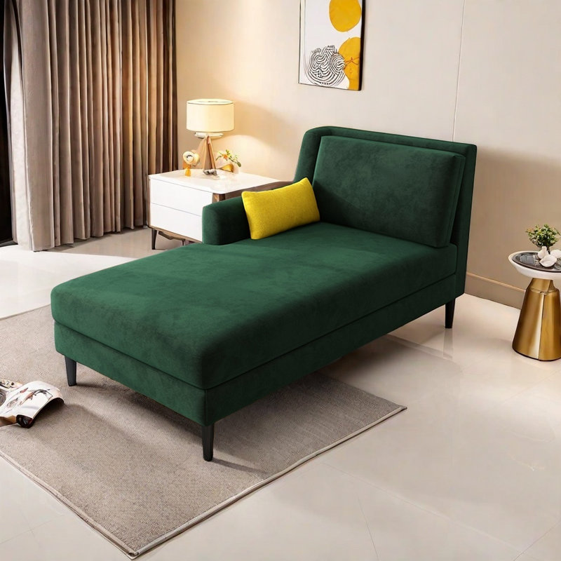 Chaise longue confortable en bois massif, Atrovirens