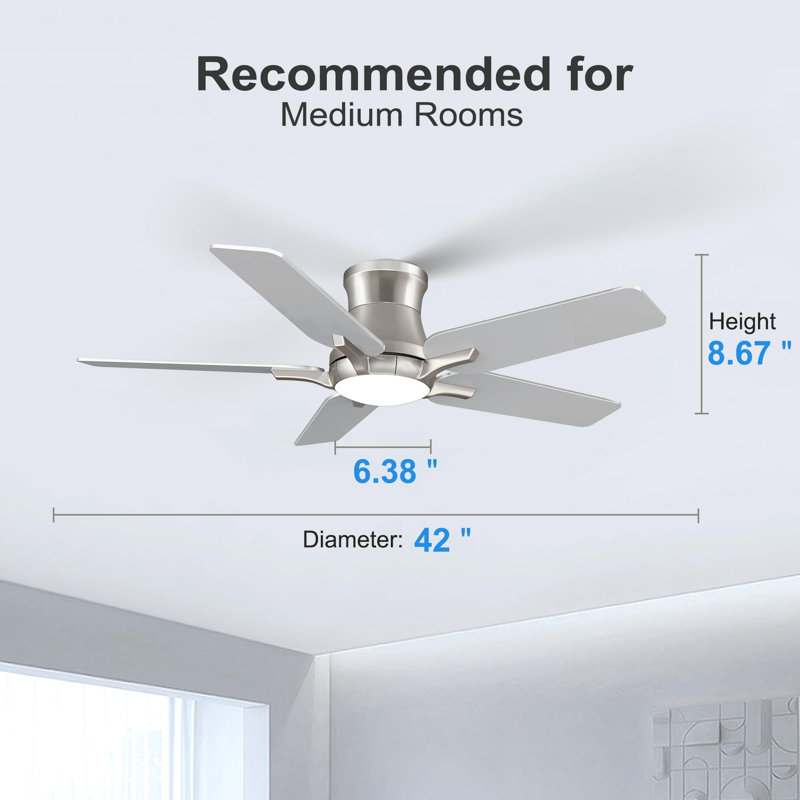 Ventilateurs de plafond de 42 pouces avec lumières et télécommande, Nickel