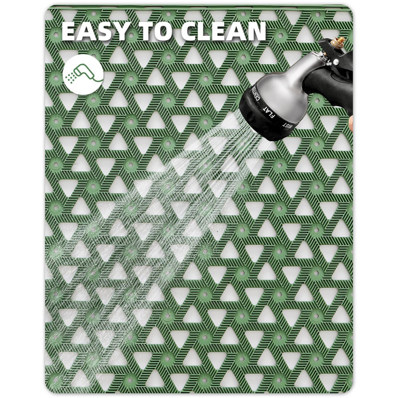 Non-Slip Outdoor Doormat, 19" W x 30" L , Green