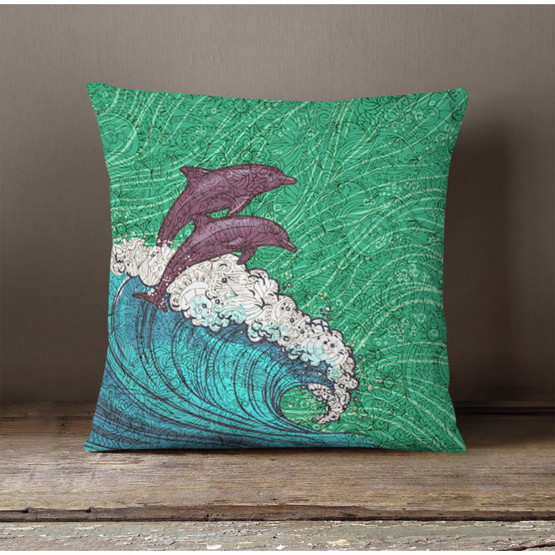 Throw Pillow With Insert, Blue/Green 1, 16"H x 16"W