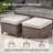 Sami 6-Piece Wicker Patio Furniture Set, 6-Inch Ultra Thick Cushioned 360° Swivel Glider Chairs & Multifunctional Ottomans-888521644