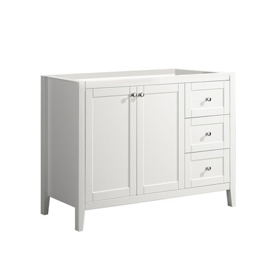 Base de meuble-lavabo simple 46,45 po Cannes en blanc
