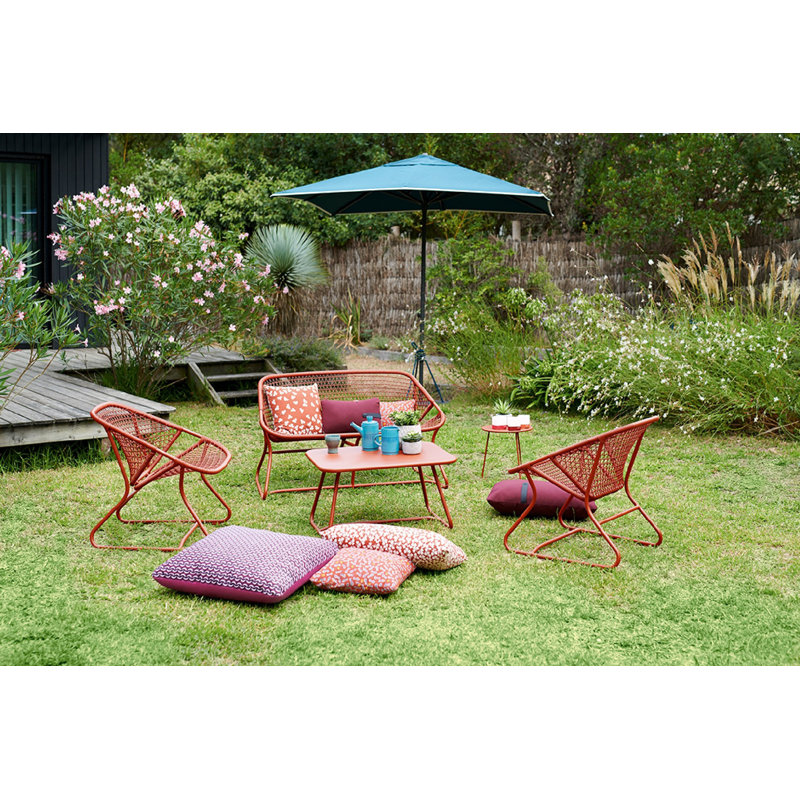 Sixties Outdoor Bench, Red Ochre