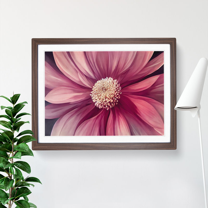 Excellent Flower - Framed Print, 34cm H x 46cm W x 2cm D, Walnut