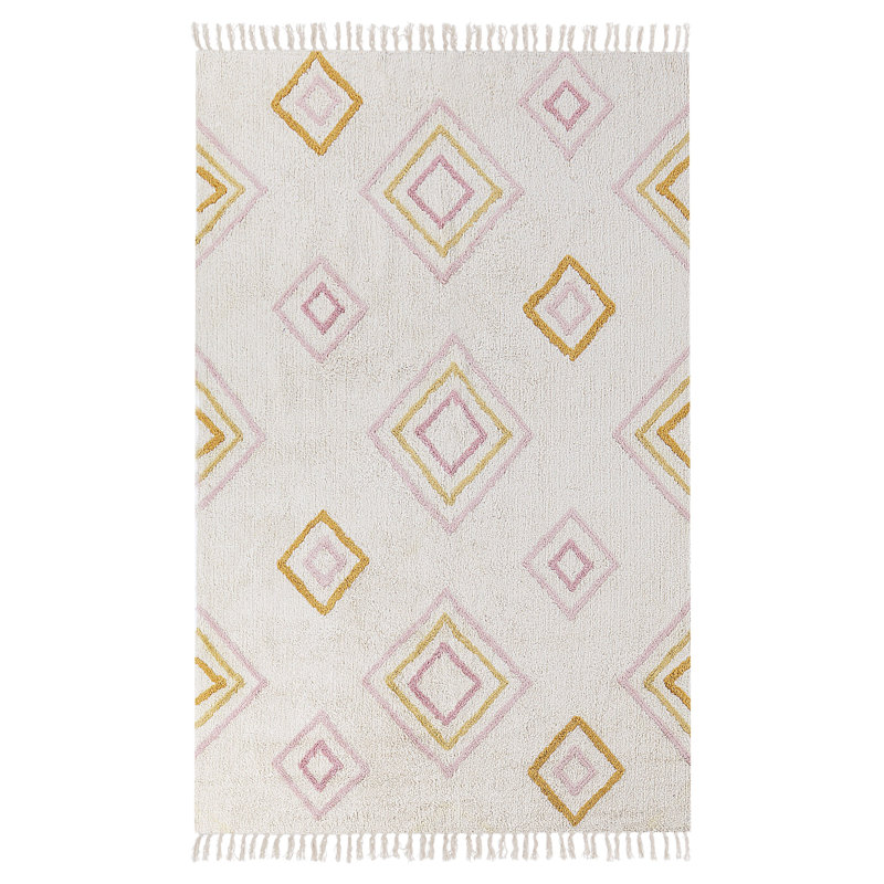 Grafton Rectangle 140 cm x 200 cm Geometric Shapes Cotton Hand Tufted Area Rug