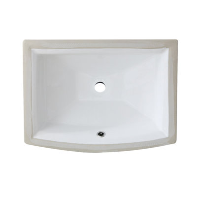 19.75 Inch Rectangular Arched Front Undermount Ceramic Vanity Sink UM-2016C-W in White