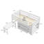 Lit mezzanine peu encombrant avec bureau et tablettes