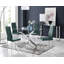 Lenworth Glass Rectangular Dining Table Set with 4 Quilted Velvet Dining Chairs-88110967-88110966