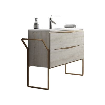 24'' Single Bathroom Vanity with Ceramic Top