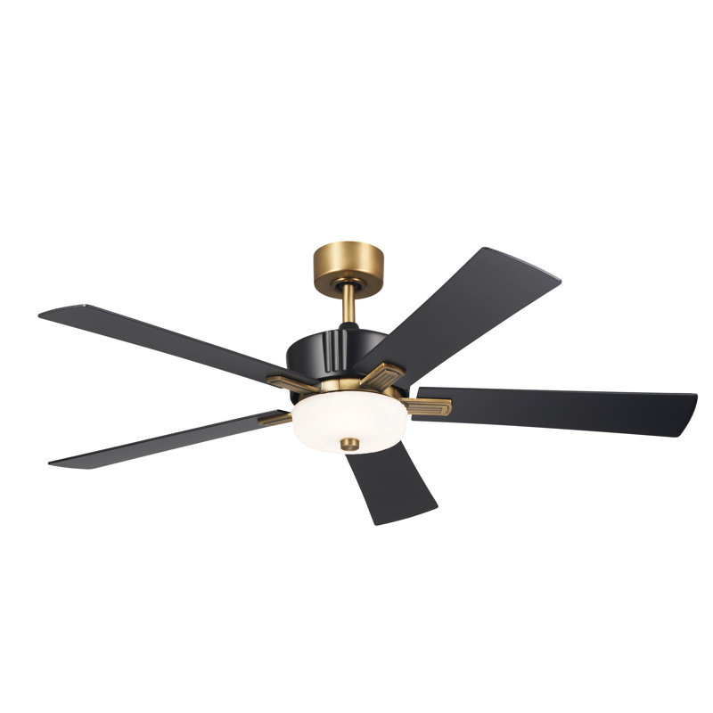 56'' Ceiling Fan with LED Lights, Satin Black