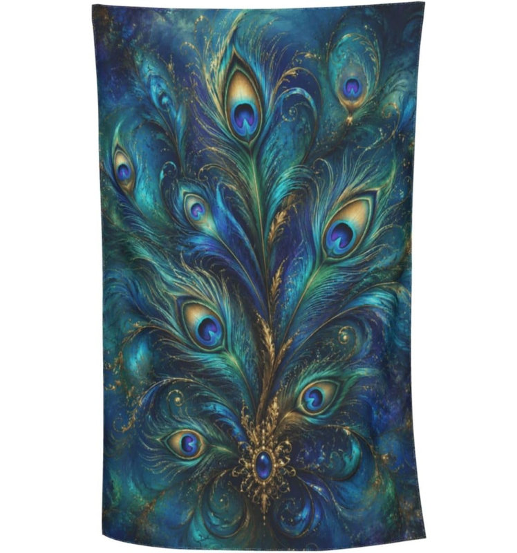 Serviette de plage en microfibre Peacock Feathers