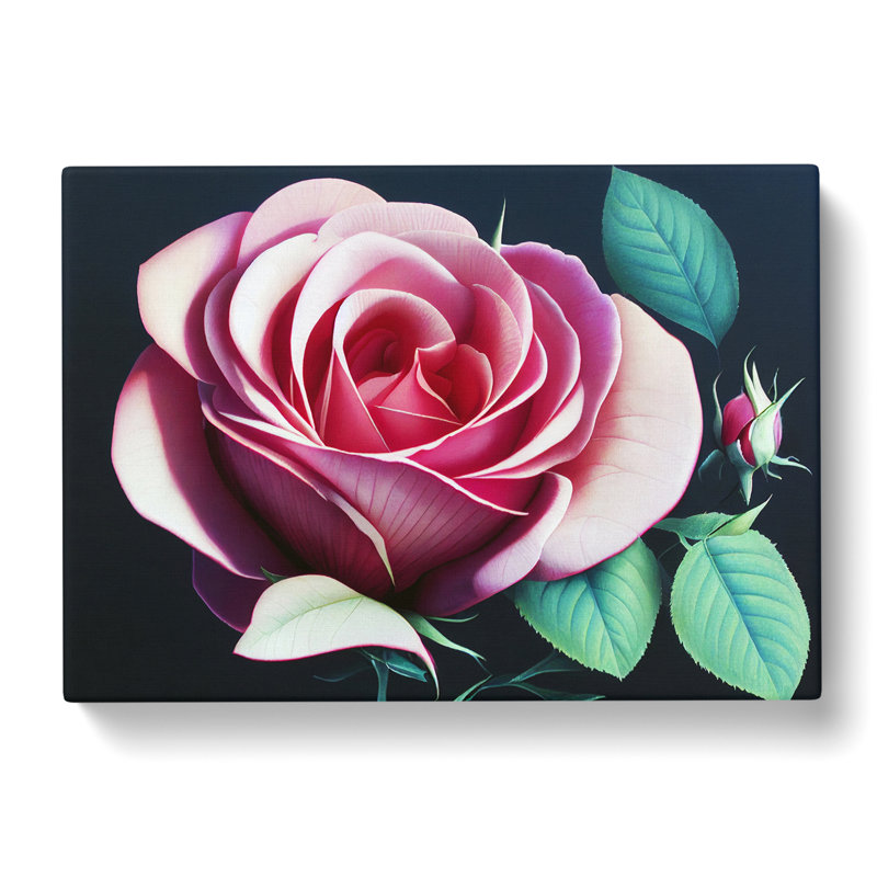 Unique Rose Flower - Wrapped Canvas, 35cm H x 50cm W x 3cm D