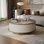 Italian light luxury round lift coffee table