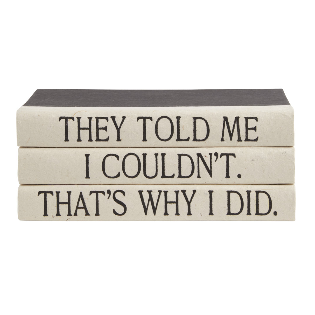 Quote Entertainment Decorative Book (Set of 3) E. Lawrence Ltd.