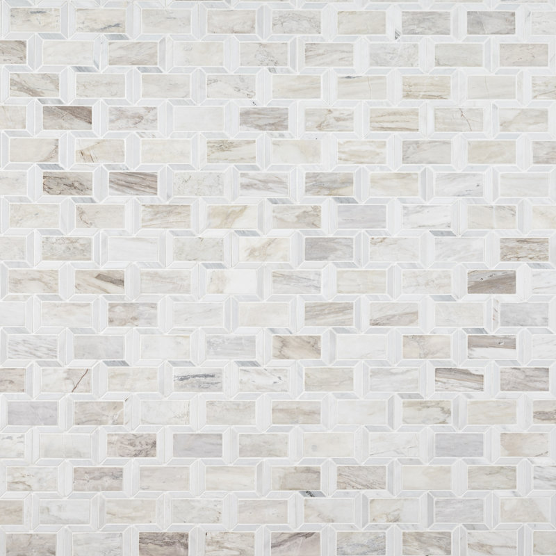 Carreau de mosaïque en marbre poli pour plancher et mur 12 po x 14 po Auralie Framix, Auralie