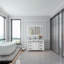 Miroir de salle de bain mural à DEL avec lumières rétroéclairées et antibuée-1275460179