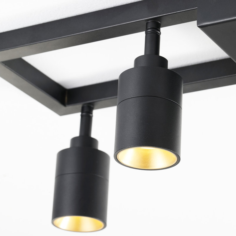 Shura Modern Black and Gold 4-Light LED Track Lighting Kit