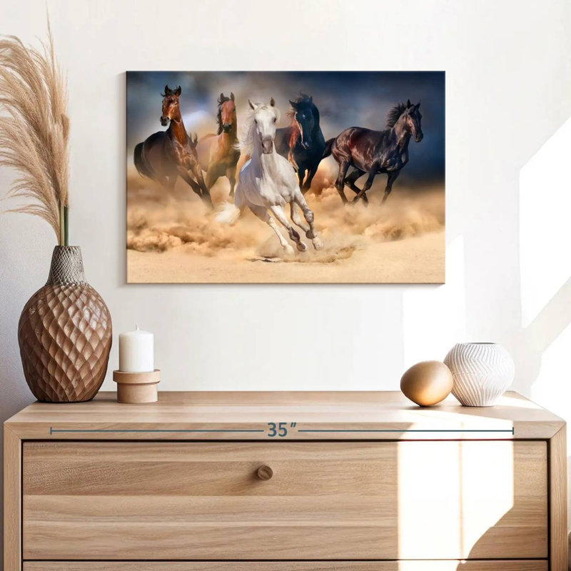 Courir sur un cheval, impression sur toile, H 16 po x l 24 po x P 1,25 po