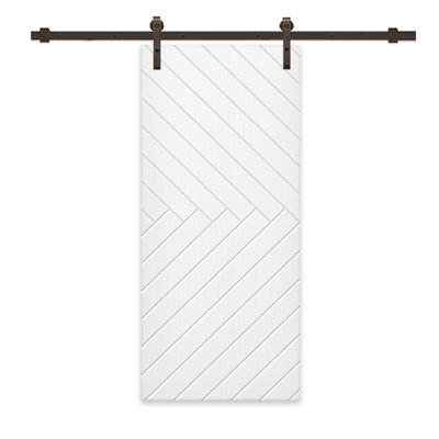 Hollow Paneled Painted without Installation Hardware Kit Barn Door