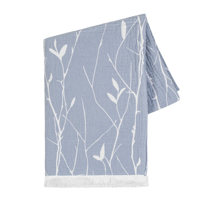 Willow Throw, Blue Floral 2