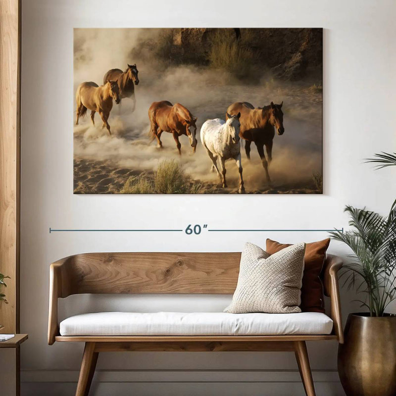 Galloping Wild Horses, 34" H x 51" W