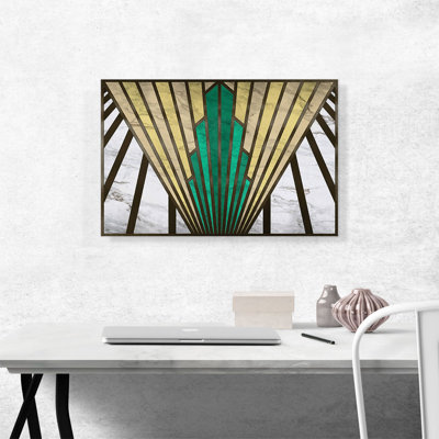 «Geometric Yellow Green» - reproduction d'art sur toile tendue