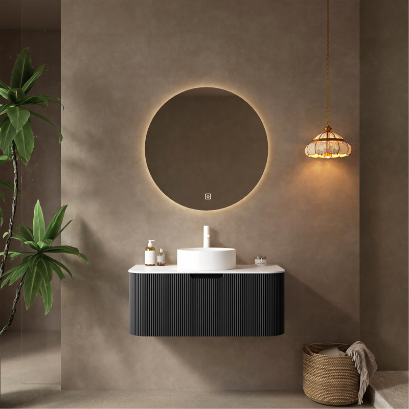 Meuble-lavabo luxueux avec matériaux de qualité supérieure et rangement pratique