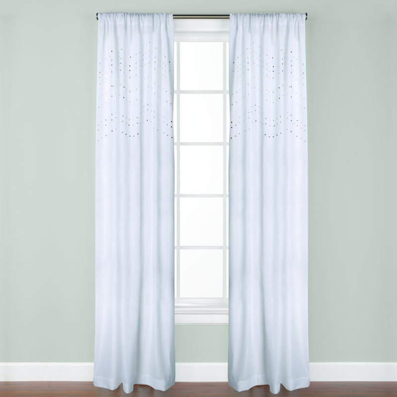Eubanks Semi Sheer Curtain Single Panel, Black, 42" W x 84" L