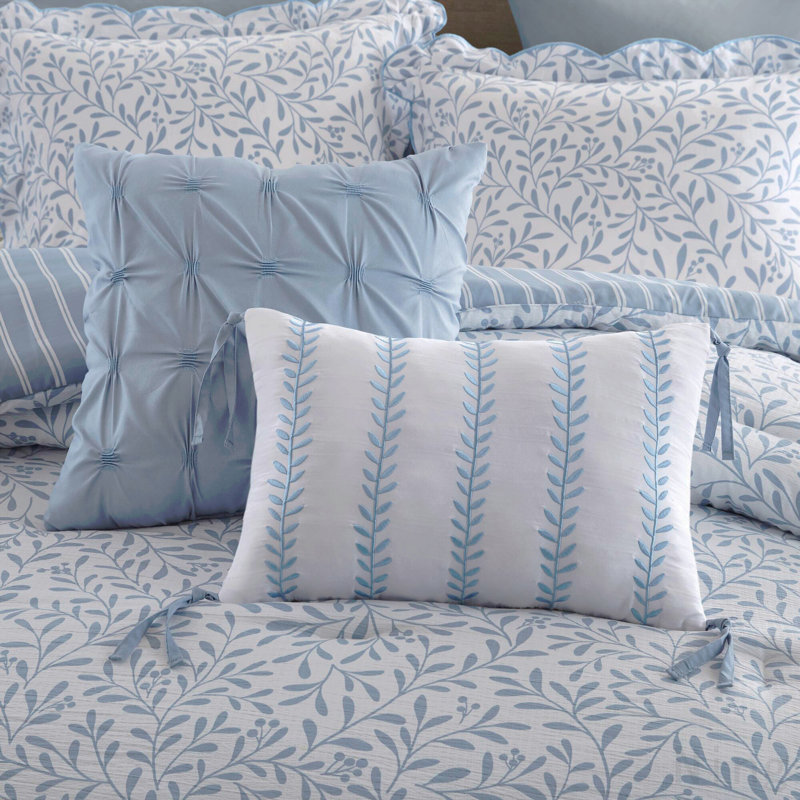 5- Piece Queen Print Comforter Set, Queen Comforter + 5 Additional Pieces, Blue