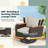 7 Pieces Outdoor Furniture Set With Swivel Chairs, Wicker Patio Furniture For Porch Deck Bistro Lawn Garden Backyard Poolside-1271217030
