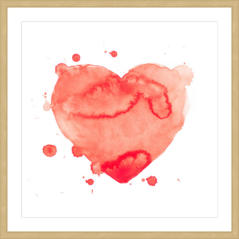 « cardiaque splash »-cadre photo imprimé sur papier, H 32 po x l 32 po x P 1,5 po, Encadré naturel
