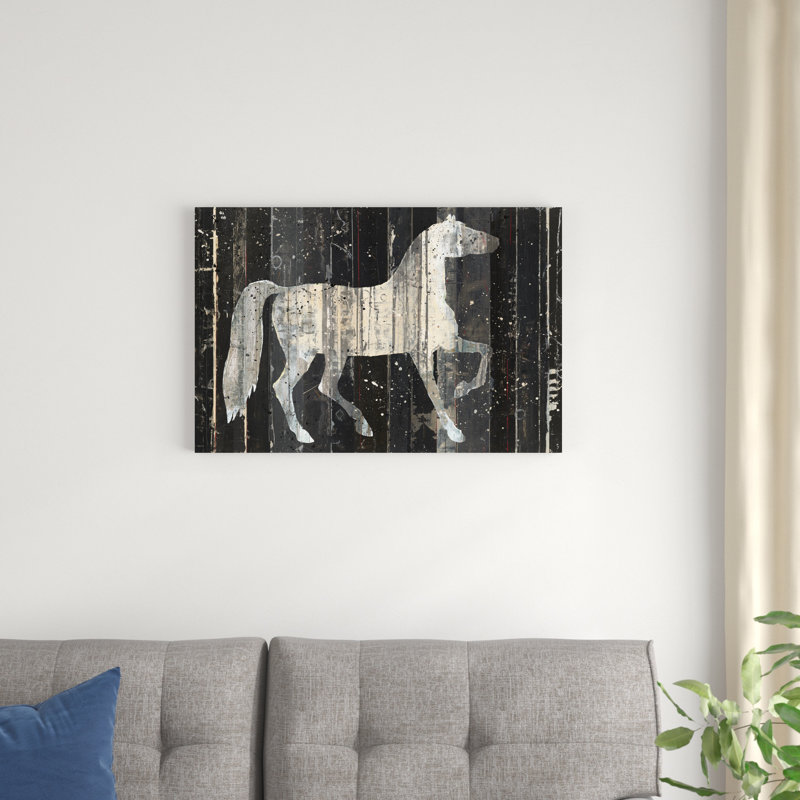 Cheval blanc, H 20 po x l 30 po
