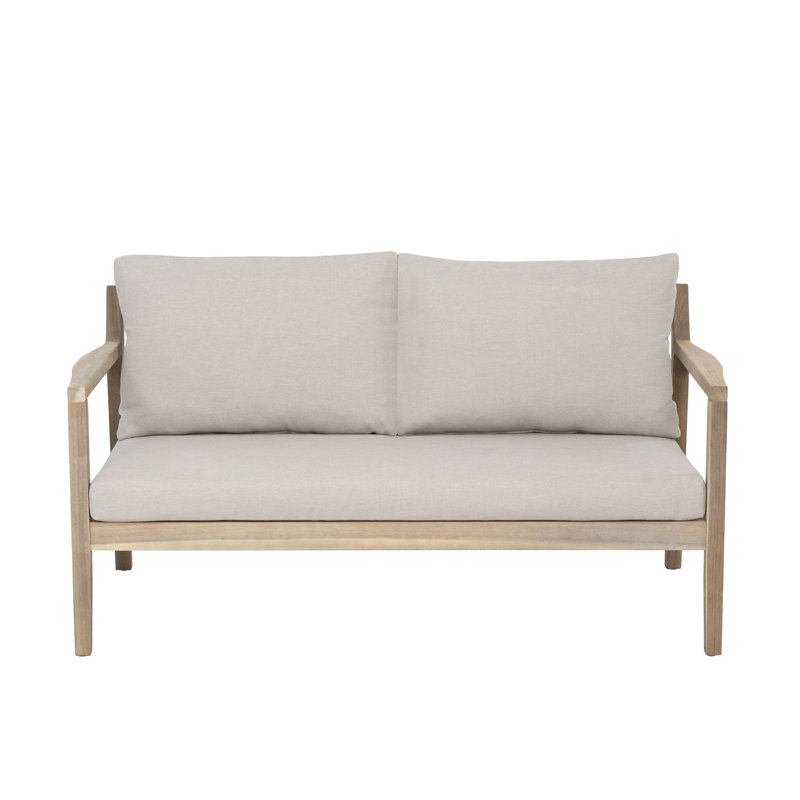 Causeuse d'extérieur avec coussins 58 po Amina, Oléfine beige performance