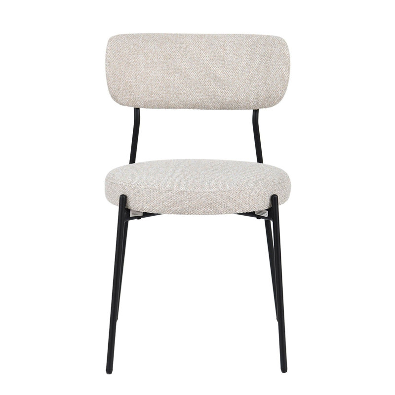 Chaise rembourrée Decastro, Blanc os