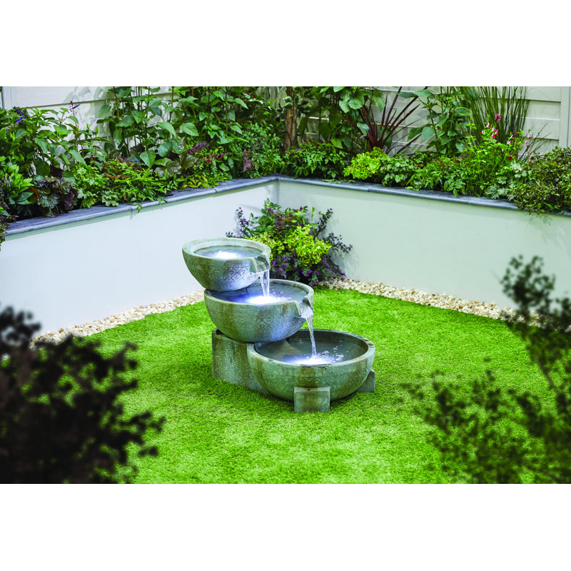 Cornville Outdoor Concrete / Cement Floor Fountain with Lights