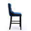 Velours de style moderne, pieds réglables, détails faits à la main - bleu (de 2 chaises de bar, tissu, tractions)-785758608