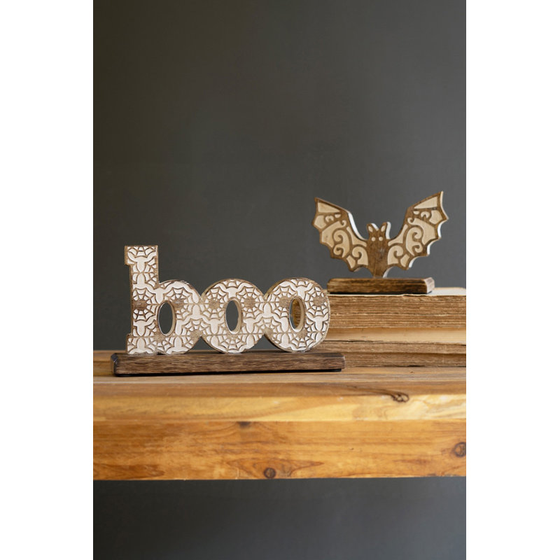  Ensemble de 2 figurines en bois d'Halloween