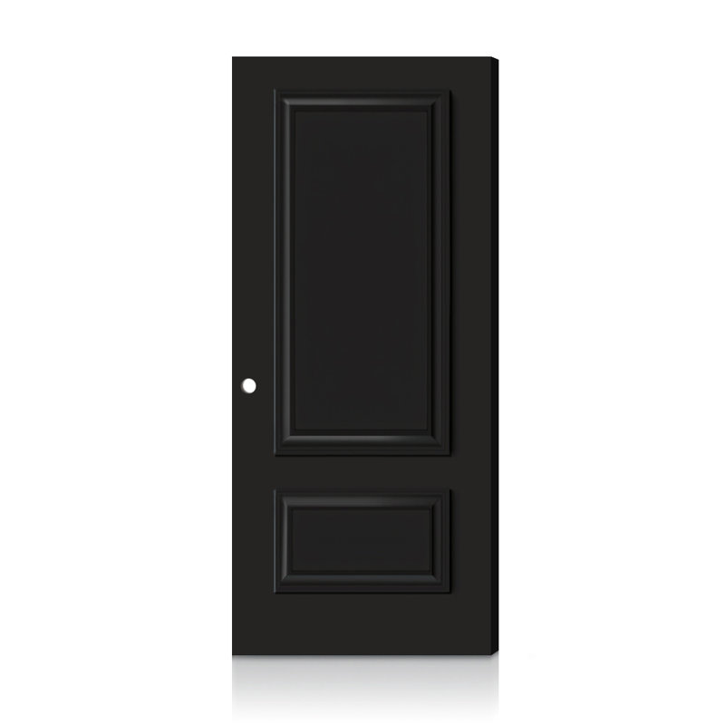 Dalle de porte intérieure en composite 2 panneaux droite et ignifuge résistante au feu Palazzo, 80 x 32, Noir, Oui