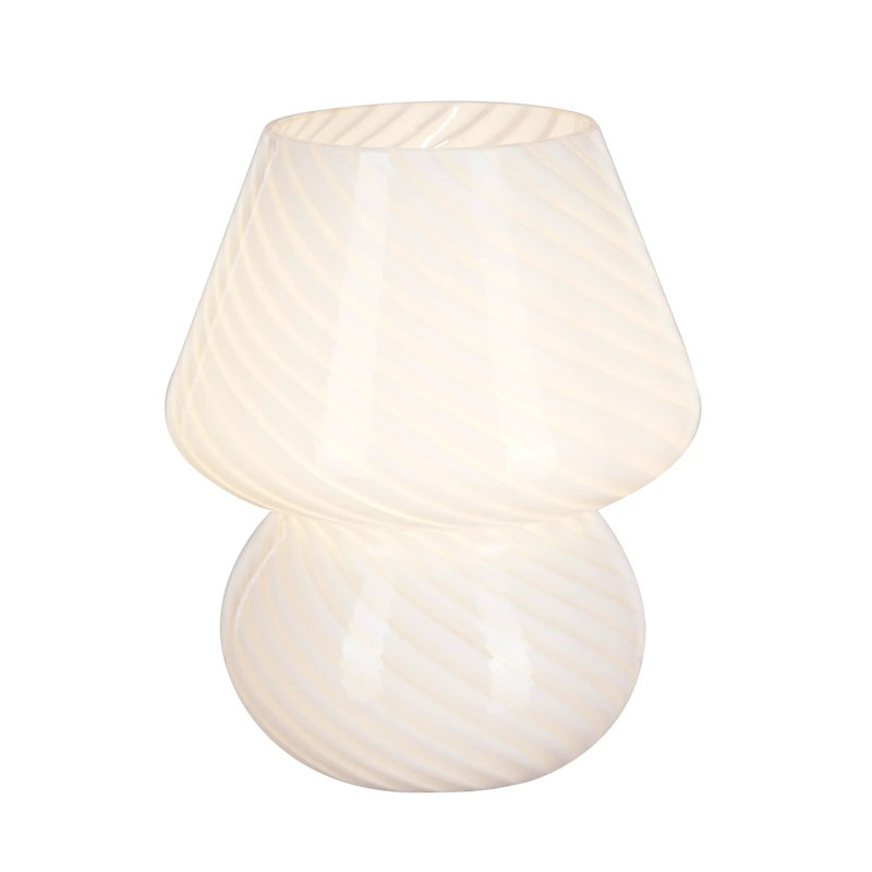 Lampe de table en verre Alumita, Blanc, Blanc