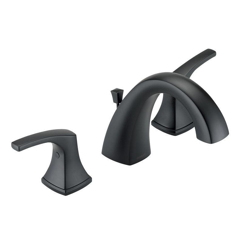 Vaughn Widespread Bathroom Faucet with Drain Assembly, Satin Black