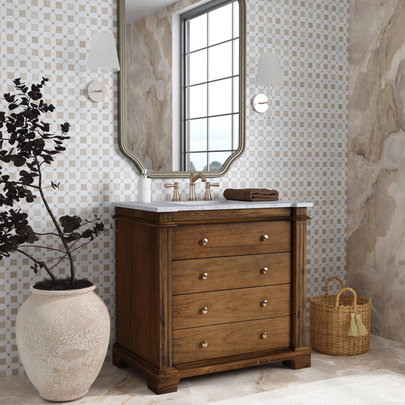 Hanson 36" Single Bathroom Vanity Set, Brown