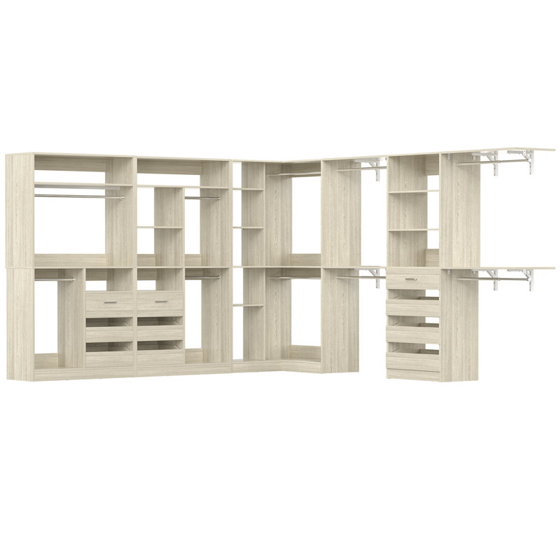 Système d'organisation 72-204 pouces avec 10 tiroirs et 10 porte-vêtements, Beige
