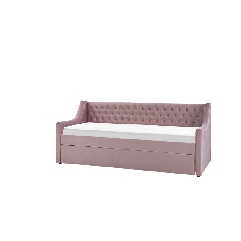 Nicolas Upholstered EU Single - 90 X 200 Cm with Trundle, Pink 